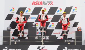 Para pebalap binaan PT Astra Honda Motor (AHM) di ajang Idemitsu Asia Talent Cup (IATC) 2022 seri kedua di Mandalika International Street Circuit.