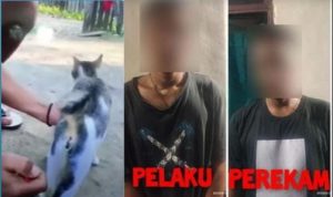Kedua pelaku yang menyiksa binatang dengan ledakkan petasan kedalam anus kucing, telah ditangkap Polisi. (ist)