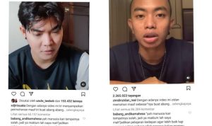Komentar Andika Kangen Dand dalam dua postingan minta maaf yang diunggah Tri Suaka dan Zidan. (pojoksatu)