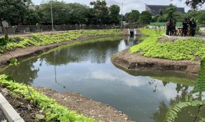 Atasi Banjir Turangga, Pemkot Sinergi dengan TNI Bangun Kolam Retensi Pussenkav Kolam Retensi yang baru diresmikan di Pussenkav TNI AD, Jalan Cikuray Simpang, Kota Bandung, Senin (23/5). (Arvi/Jabar Ekspres)