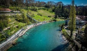 ILUSTRASI: Lokasi Sungai Aare, Swiss, tempat Emmeril Kahn Mumtadz terbawa arus. (Istimewa)