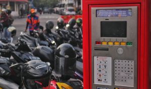 Mesin parkir di Jalan Braga. (Foto: Deni/Jabar Ekspres)