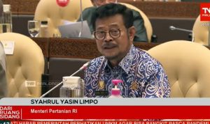 Mentan Dicecar DPR Terkait Penyakit Mulut dan Kuku TANGKAPAN LAYAR: Menteri Pertanian Syahrul Yasin Limpo pada raker mengenai penyakit kuku dan mulut (PMK) di Komisi IV DPR RI Jakarta, Senin (23/5). (Antara)