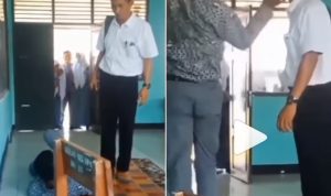 Viral Video Siswa Tampar Guru Saat Dibangunkan Karena Tidur di Kelas