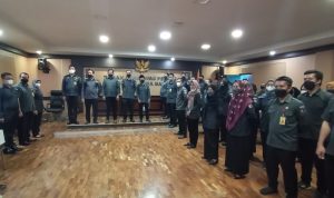 . Bawaslu Jabar gelar Apel kesiapan pengawasan Pemilu 2024 bersama seluruh Bawaslu di Kabupaten Kota Indonesia. Selasa (14/6). Foto. Sandi Nugraha
