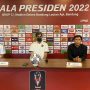 Stefano Cuggura saat menghadiri konferensi pers Piala Presiden 2022 Grup C di Graha Persib, Jl. Sulanjana No.17, Kota Bandung, Minggu (19/6).