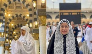 Foto-foto Ketua DPR RI Puan Maharani berhijab saat sedang Umroh.