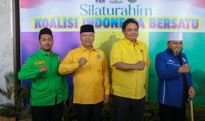 Airlangga Hartarto bersama petinggi Partai Amanat Nasional (PAN), dan Partai Persatuan Pembangunan (PPP). (ist)