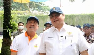 Menko Airlangga Hartarto ketika menghadiri acara Kick Off Pangan Nusantara.