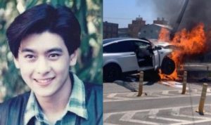Aktor Jimmy Lin mengalami kecelakaan mobil hingga terbakar, kondisinya mengalami luka-luka dn wajah bersimbah darah. (taiwannews)