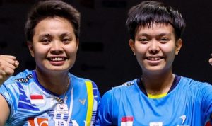 Pasangan ganda putri Indonesia apriani dan Siti fadia yang berhasil masuk partai final Malaysia Open 2022