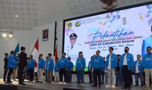 DILANTIK: DPK KNPI se-Kabupaten Bogor resmi dilantik di Auditorium Setda Kabupaten Bogor, Selasa (5/7). (Yudha Prananda / Istimewa)