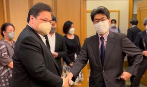 Menko Airlangga Hartarto ketika bertemu dengan CEO Mitsubisi di Tokyo Jepang