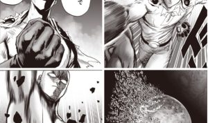 Spoiler One Punch Man 167! Saitama VS Garou, Bulan Sampai Hancur! (sumber gambar: twitter @howlxiart)