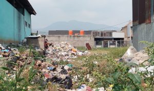 Seorang pemulung tengah memilah sampah di belakang gedung TPS 3R Pamoyanan Indah, Desa Panenjoan, Kecamatan Cicalengka, Kabupaten Bandung. (Yanuar/Jabar Ekspres)