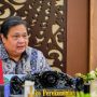 Menteri Koordinator Bidang Perekonomian Airlangga Hartarto ketika memimpin rapat kerja secara virtual.