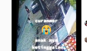 Pria Ini Tega Tinggalkan Anaknya Sendirian Setelah Mencuri Motor
