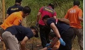Olah TKP Penemuan mayat terbakar dan termutilasi disemak-semak yang diduga sebagai Pegawai Bapenda Semarang yang hilang. (ist)