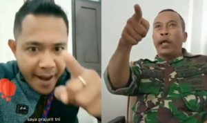 Dua prajurit TNI yang kesal denga Efendi SImbolon dan menuntutnya meminta maaf. Kalo tidak, mereka mengancam, Effendi Simbolon akan diburu TNI.