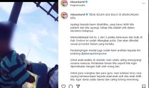 Unggahan Gubernur Jawa Barat terkait bullying yang menimpa anak SLB di Cirerbon. (instagram @ridwan kamil)