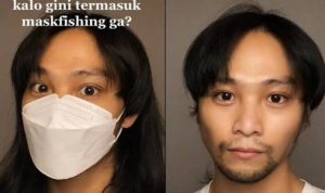 Salah satu unggahan di TikTok yang menunjukkan wajah Maskfihing. (Foto: @dwtmalfrd/TikTok)
