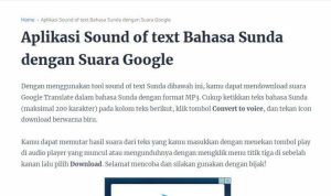 Tangkapan layar cara a Buat Sound of Text WA Bahasa Sunda melalui Voice of text Google.