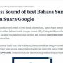 Tangkapan layar cara a Buat Sound of Text WA Bahasa Sunda melalui Voice of text Google.