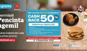 Promo McD terbaru bulan September 2022, memberikan cashback hingga 50 persen untuk pelanggan McDelivery.