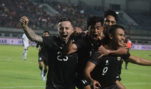 Gol penutup dari Dimas Drajad. Foto. Deni Jabar Ekspres.