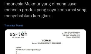 Pengkritik Esteh Indonesia Akhirnya Disomasi Pengkritik Esteh Indonesia Akhirnya Disomasi