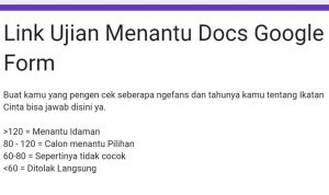 Link Ujian Menantu Docs Google Form
