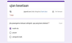 Link Tes Ujian Kesetiaan Terbaru Google Form, Seberapa Setia Kamu Sama Pasangan?