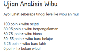 Link Ujian Wibu Viral, Cek Sekarang Apakah Kamu Wibu Sejati? Link ujian wibu