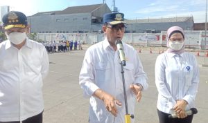 Menhub, Budi Karya Sumadi saat kunker ke Bandung. Sabtu (1/10). Foto. Sandi Nugraha.