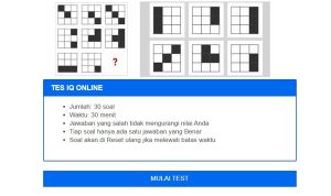 Link tes ujian IQ terbaru yang gratis tanpa dipungut biaya berlangganan.