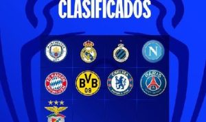 Lambang tim yang lolos 16 besar Liga Champions 2022/2023.