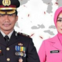 Kapolres Muara Enim AKBP Aris Rusdiyanto bersama Melani Aris, yang dicopot dari jabatannya. (ist)