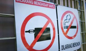 Ilustrasi: Petunjuk larangan atau kawasan tanpa rokok konvensional dan rokok elektrik. Menjadikan Kota Bogor sebagai Pilot Project Dashboard KTR. (Yudha Prananda / Jabar Ekspres)