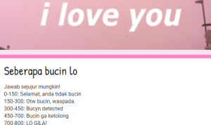 link tes ujian bucin