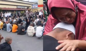 Tangis 77 Pemuda Pecah Dipelukan Orang Tua Usai Pesta Miras di Makassar Tangis 77 Pemuda Makassar Usai Pesta Miras/ Instagram @polrestabes_makassar