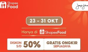 Promo ShopeeFood Akhir Bulan Oktober, Harga Miring dan Bonus Voucher 50 Persen, Cek di Sini!