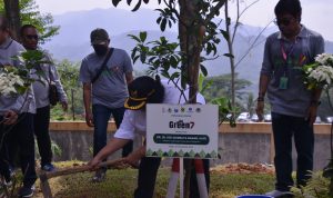 Hijaukan Kabupaten Bogor, Ini yang Digencarkan Menteri LHK Menteri LHK Siti Nurbaya secara simbolis menanam pohon dalam kegiatan Bogor Go Green 7, Minggu (27/11). (Diskominfo Kab Bogor)