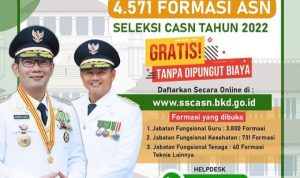 Pemprov Jabar Buka 4.571 Formasi ASN Tahun 2022, Cek Formasi yang Dibutuhkan dan Persyaratnya
