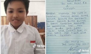 Bikin Baper! Surat Izin Sakit Pakai Puisi dari Udin Untuk Guru Viral di Medsos Viral Surat Sakit Udin/ Tangkapan Layar TikTok @extrem81