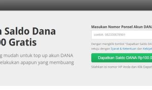 Hanya pakai Nomer HPmu Untuk Dapatkan Rp100 Ribu Gratis Saldo DANA
