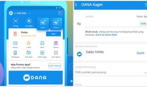 Cara Bagikan Link DANA Kaget dan Klaim Saldo DANA/ Kolase Play Store dan App DANA