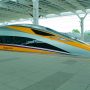 Tampilan Kereta Cepat Jakarta-Bandung (KCJB) di Tegalluar, Kabupaten Bandung. (Kholid/Jabar Ekspres/Ilustrasi)