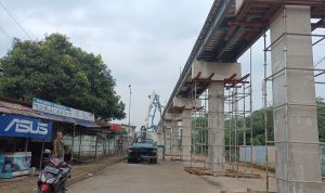 Pembangunan Jembatan layangan (Skybridge) penghubung Stasiun Bojong Gede dengan terminal tipe C Bojong gede sudah memasuki 90 persen