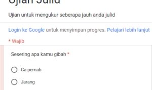 Viral Tes Ujian Julid/ Kolase Tangkap Layar Tes Ujian di Google Form