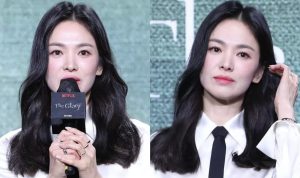 Song Hye Kyo dalam konferensi pers The Glory / sumber: allkpop